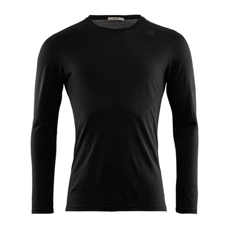LightWool 140 undershirt long sleeve M's - Jet Black M