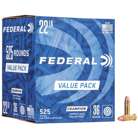 22 LR Federal HV Copper-Plated HP 36gr 525/Box