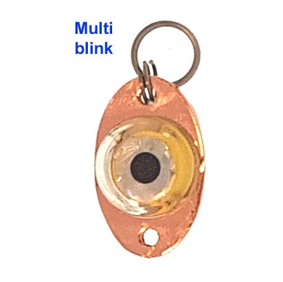 Blinkögat,mini-mini, Koppar m Röd/Grön/Vit blink