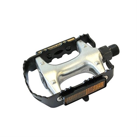 PEDAL ALUMINIUM  SILVER/SVART 9/16AXEL