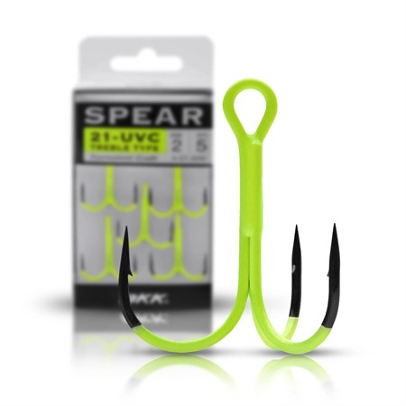 SPEAR-21 UVC #3/0 Treble Hook, Chartreuse
