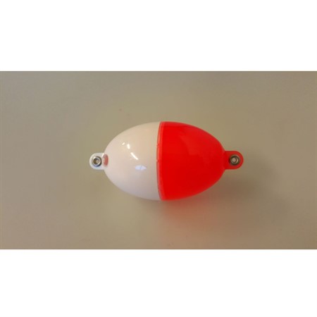 Buldo oval röd/vit 28mm EOE212