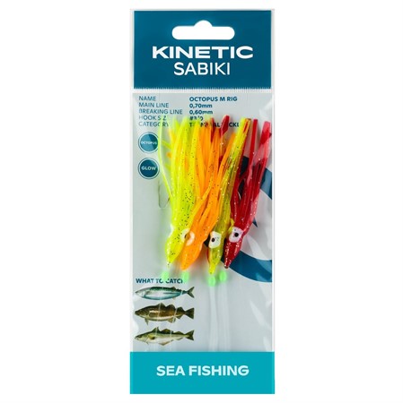 Kinetic Sabiki Octopus M #3/0 Yellow/Orange