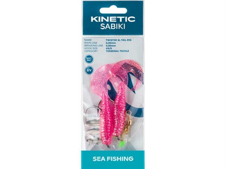 Kinetic Sabiki Twister XL Tail #8/0 Pink/Silver