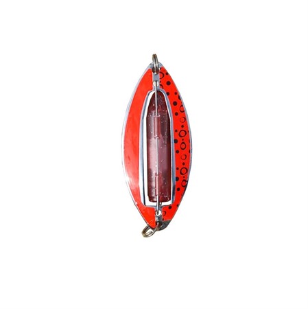 Muskus silver 81mm with red sticker and black dots