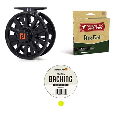 Surge Reel 5/6 + SA Air Cel Short #5 + GL Backing Gul 20lbs (Påspolad)