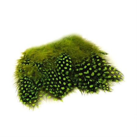 Strung Guinea Feathers Chartreuse